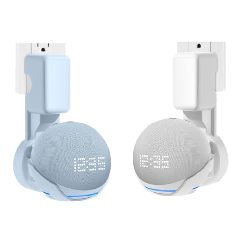 ZORBES® 2PCS Echo Dot Wall Mount Alexa Stand with Cable Management for 4th/5th Generation - Alexa Holder Accessories (Only Holder)White and Blue ZORBES® 2PCS Echo Dot Wall Mount Alexa Stand with Cable Management for 4th/5th Generation - Alexa Holder Accessories (Only Holder)White and Blue